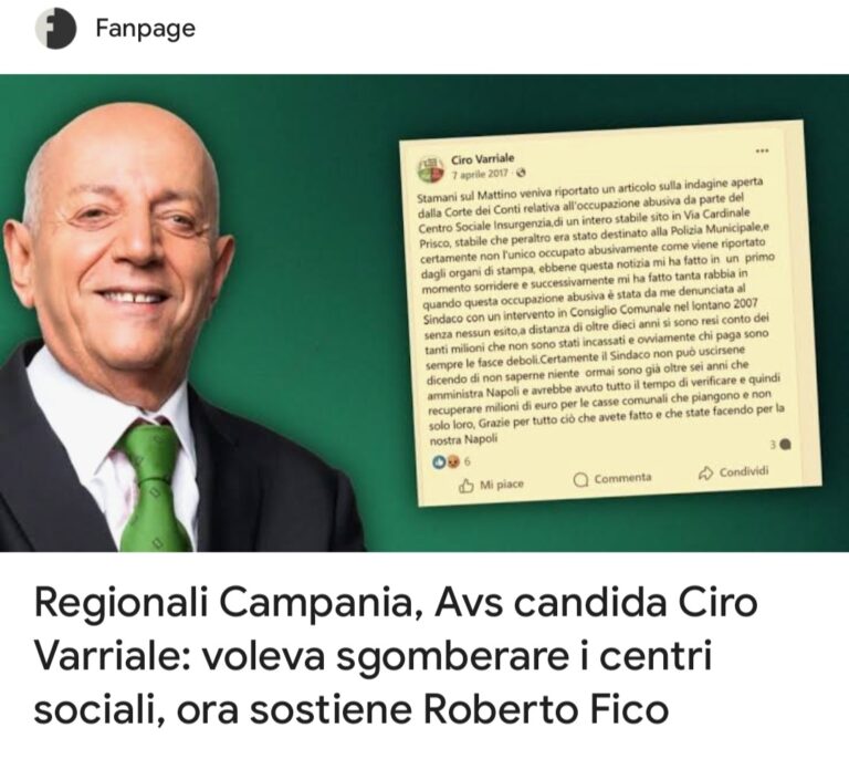 Regionali in Avs si scornano tra centri sociali e verdi Regionali in Avs si scornano tra centri sociali e verdi