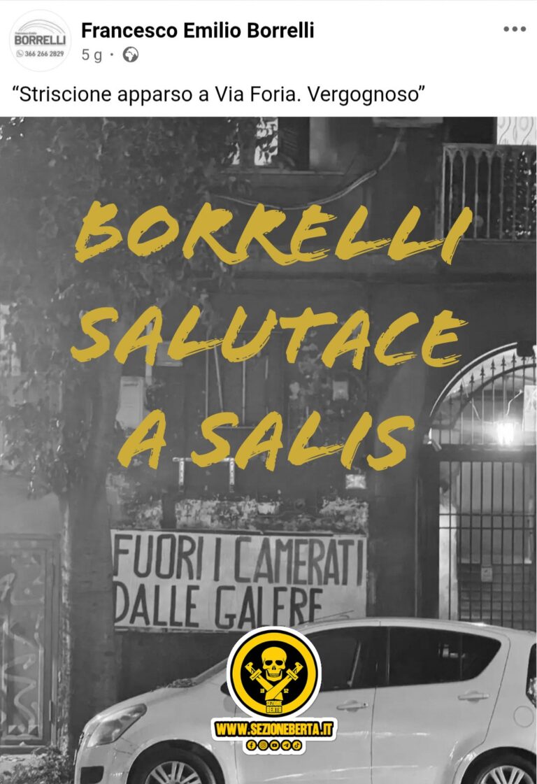 Borrelli, salutace a Salis!