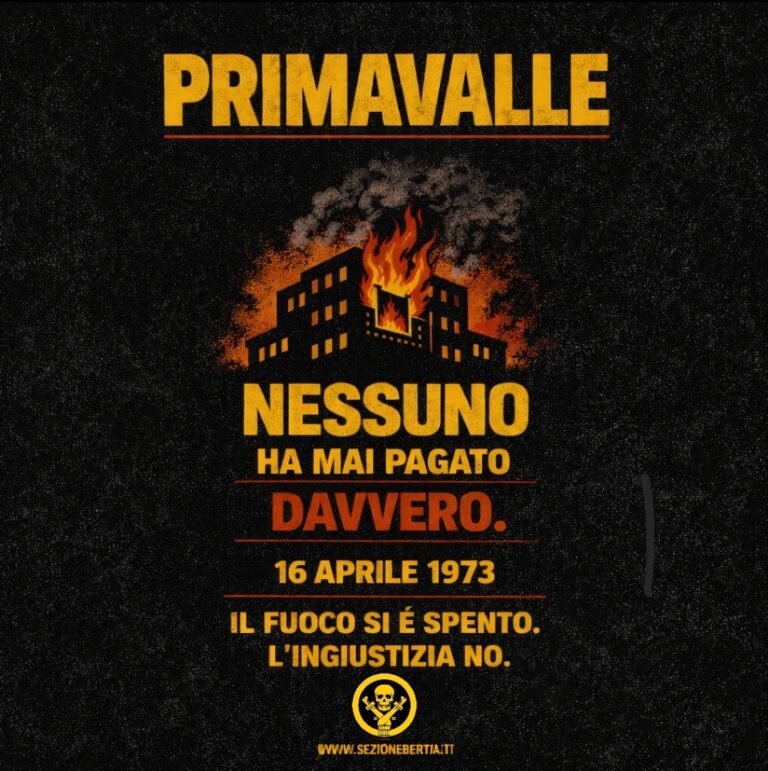 PRIMAVALLE: UNA FAMIGLIA BRUCIATA, UNA VERGOGNA CHE NESSUNO HA PAGATO