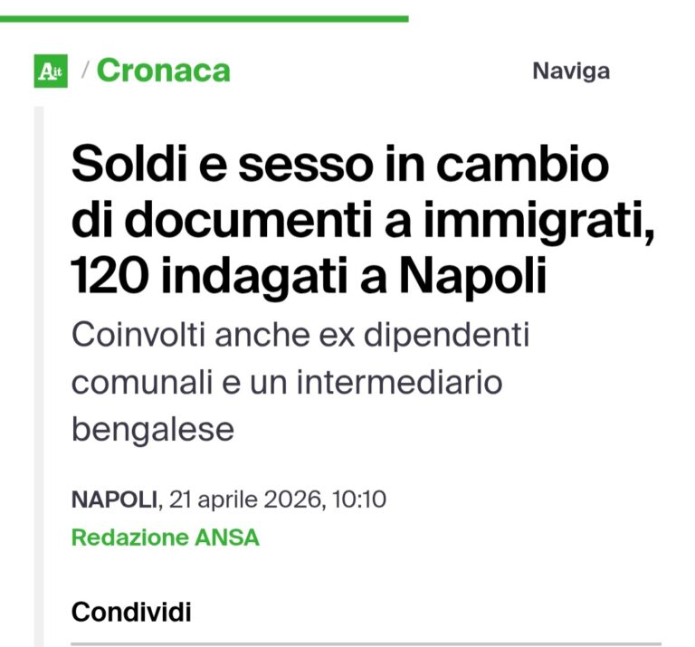 Soldi e sesso in cambio di documenti a immigrati.